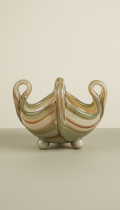 Murano glass bowl with amber swirl