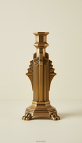 Art Deco brass candlestick with stepped base
